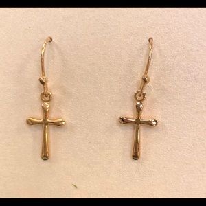Handmade Vermeil Cross Earrings